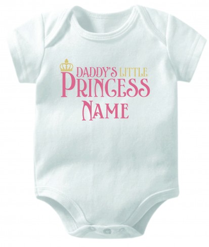 Personalised Daddy's Little Princess White Cotton Baby Romper